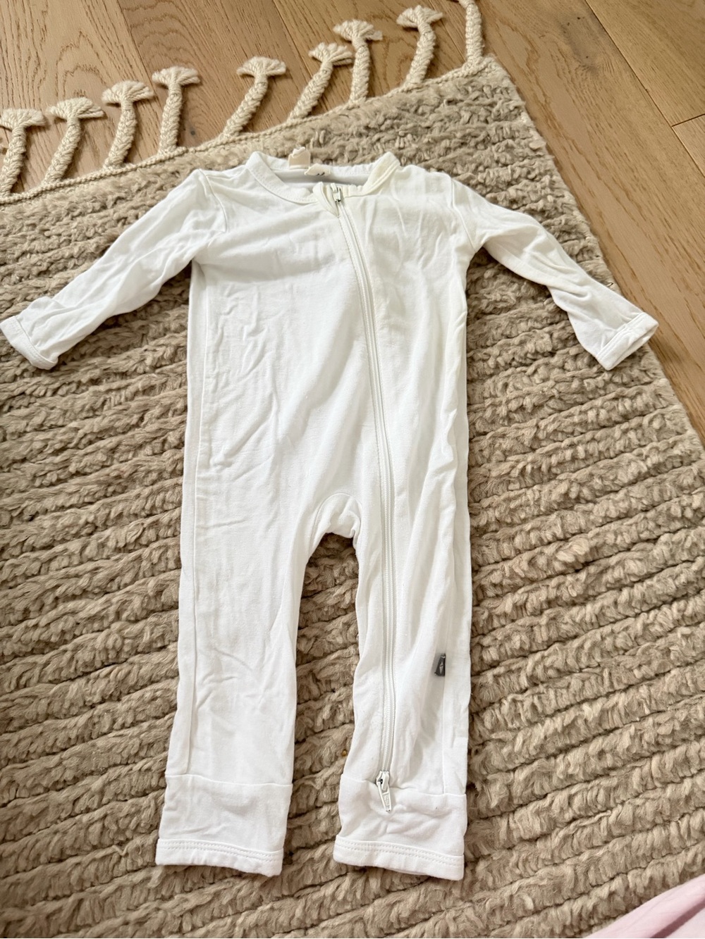Kyte BABY White Long-Sleeve Zip FootlessOne-Piece
